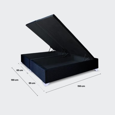 CAMA BAÚL 2 PLAZA COLOSAL CON RESPALDO TUBULAR NEGRO - 5