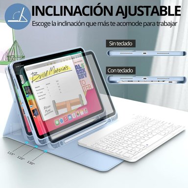 FUNDA TECLADO PARA IPAD AIR 11 M2 RANURA PEN CARGA MAGNÉTICA - 6