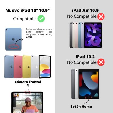 FUNDA PARA IPAD 10 GENERACIÓN 10.9 RANURA PEN TRASLÚCIDA ATRÁS - 6