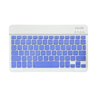 TECLADO INALÁMBRICO BLUETOOTH MORADO RECARGABLE EN ESPAÑOL - 1