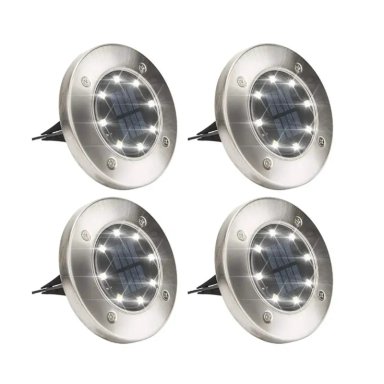 PACK X4 LUZ OEM SOLAR 8 LED CON ESTACA EXTERIOR JARDÍN - 1
