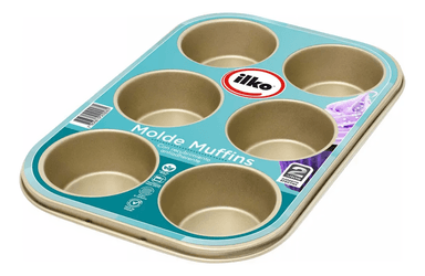 BANDEJA 6 MOLDECITOS NON STICK GOLD – ILKO  ANTIADHERENTE - 3