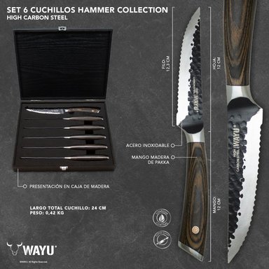 SET 6 CUCHILLOS HAMMER COLLECTION WAYU - 1