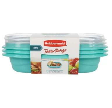 PACK DE 03 HERMÉTICOS TAKEALONGS SNACK TO GO RUBBERMAID® 887ML - 1