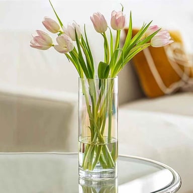 FLORERO DE VIDRIO LISO CILINDRO 18 CM - 1