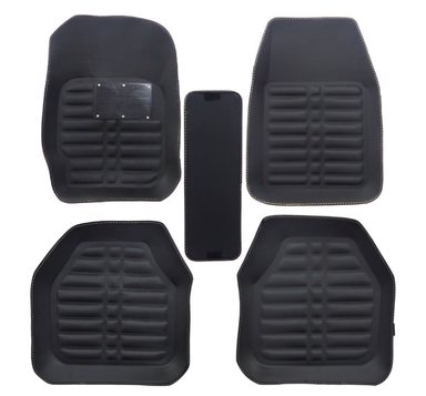 ALFOMBRA PARA AUTO ECO CUERO SET X 5 PCS COLOR NEGRO - 1