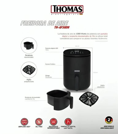FREIDORA DE AIRE DIGITAL TH-AF30DN THOMAS - 4