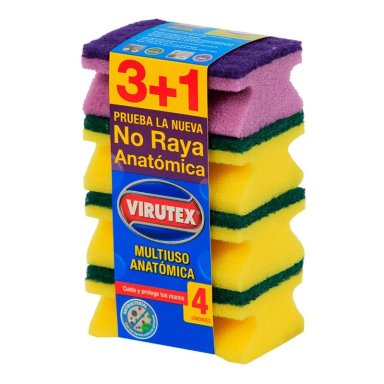 PACK X 4 ESPONJA ACANALADAS CLASICA 3+1 UND – VIRUTEX - 2