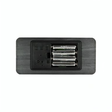 RELOJ DIGITAL LED TIPO MADERA ZEN NEGRO - 2