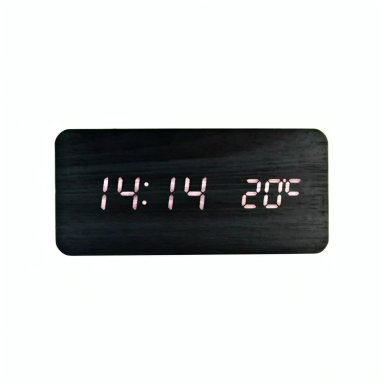 RELOJ DIGITAL LED TIPO MADERA ZEN NEGRO - 3