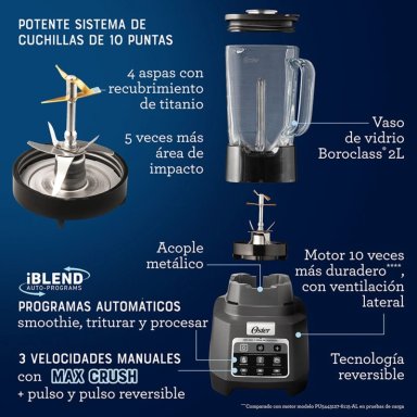 LICUADORA PROFESIONAL OSTER® XTREME MIX CON IBLEND Y MAX CRUSH BLSTXPG-BGW - 3