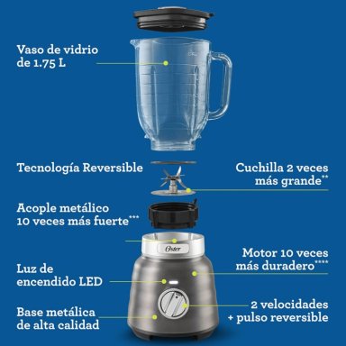 LICUADORA OSTERIZER® MAX CON VASO DE VIDRIO BLSTPBRGR - 5