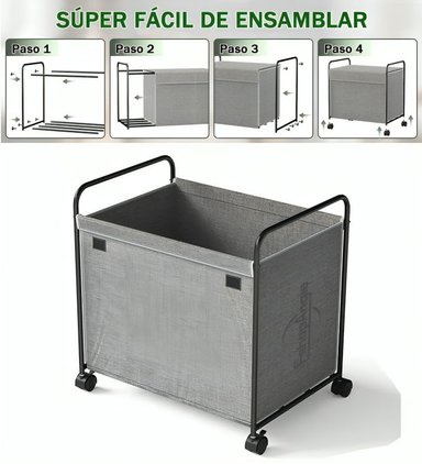 CESTO ORGANIZADOR MULTIUSO ROPA JUGUETES CON RUEDAS - 2
