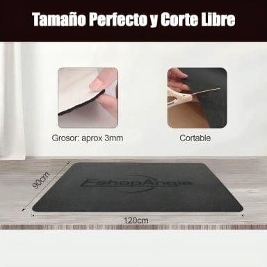 ALFOMBRILLA ANTIDESLIZANTE PARA SILLA DE OFICINA 120X90CM NEGRO - 5