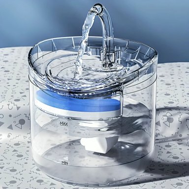 FUENTE PARA GATO BEBEDERO PARA MASCOTA ACRILICO TRANSPARENTE - 2