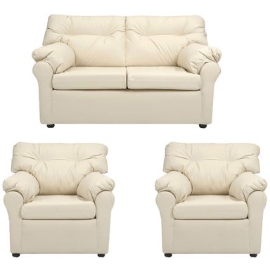 LIVING MUEBLES AMÉRICA 211 CUERO BEIGE - 1