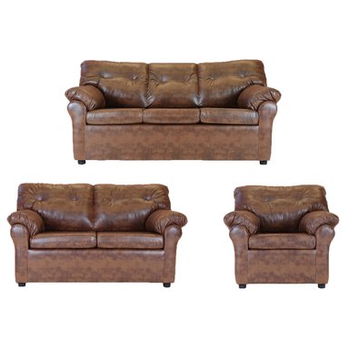 LIVING MUEBLES AMÉRICA 321 CUERO CARAMELO - 1