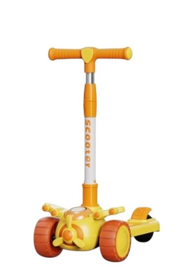 SCOOTER MONOPATÍN NIÑOS AVIÓN AMARILLO - 1