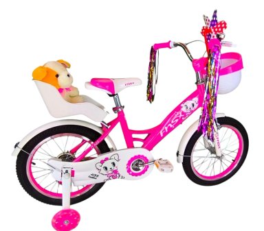 BICICLETA ARO 16 INFANTIL CON PELUCHERO ROSADA FNSX - 4