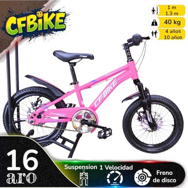 BICICLETA ARO 16 CFBIKE CFENG CON DISCO ROSADO - 1