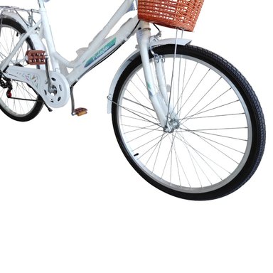BICICLETA ARO 27.5 PULEDA BLANCA DE PASEO CON 7 VELOCIDADES Y FRENO DISCO - 1
