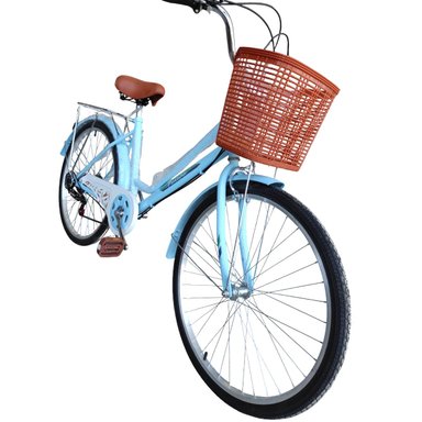 BICICLETA ARO 27.5  PULEDA CELESTE DE PASEO CON 7 VELOCIDADES Y FRENO DISCO - 1