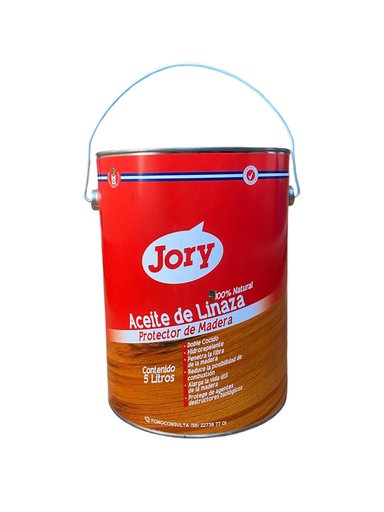ACEITE JORY SATINADO LINAZA PROTECTOR MADERA IMPREGNANTE MADERAS 5 L CARAMELO - 1