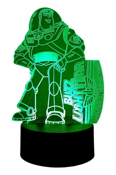 LAMPARA ILUSION 3D BUZZ LIGHTYEAR DE 7 COLORES - 1