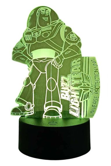 LAMPARA ILUSION 3D BUZZ LIGHTYEAR DE 7 COLORES - 3
