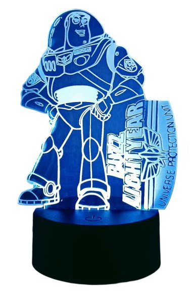 LAMPARA ILUSION 3D BUZZ LIGHTYEAR DE 7 COLORES - 5