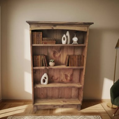MUEBLE MODULAR LIBRERO REPISA MADERA COLOR NOGAL - 2