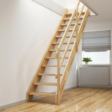 ESCALERA MADERA + PASAMANOS CONSTRUCCION REMODELACION BARNIZ - 1