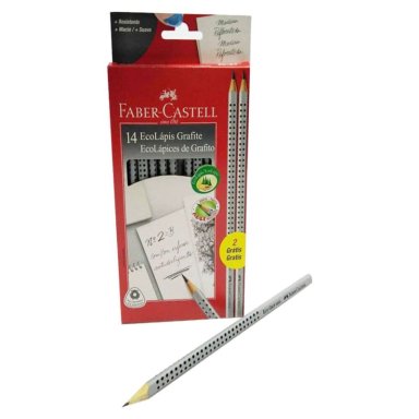 PACK 3 cajas  ECOLAPICES FABER CASTELL  N° 2 triangular HB puntos antideslizantes - 1