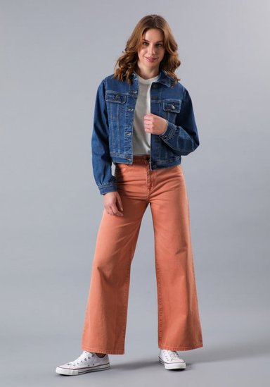 JEANS STELLA A LINE RELAXED FIT TIRO ALTO NARANJO - 3