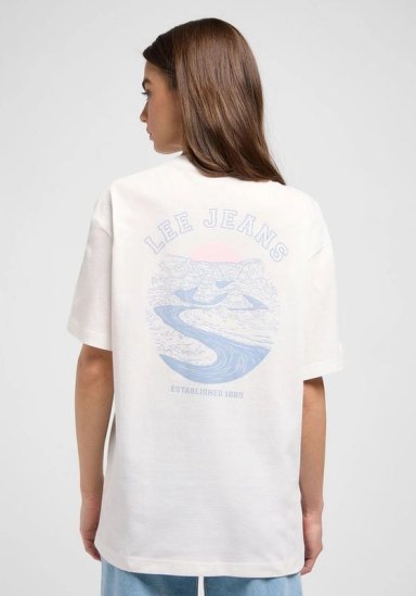 POLERA RELAXED FIT LOOSE GRAPHIC BEACH TEE BLANCO - 2