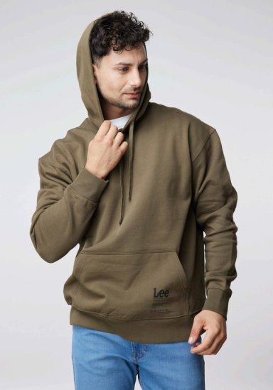 POLERON HOMBRE  LOGO LOOSE HOODIE MILITAR GREEN - 1
