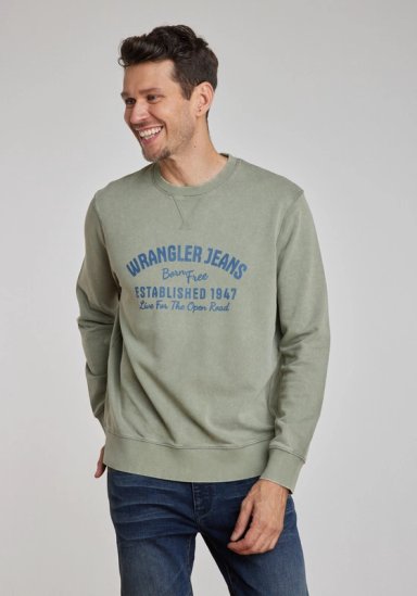 POLERON HOMBRE GRAPHIC ACID SWEATSHIRT GREEN DUSTY - 3