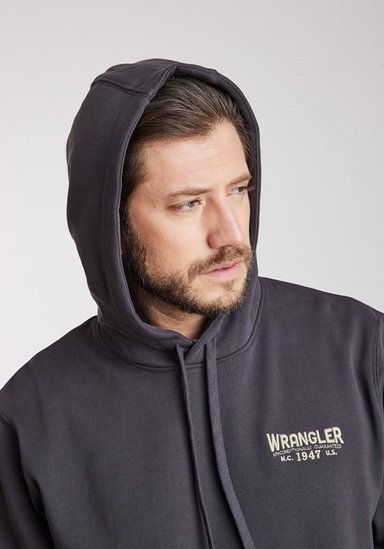 POLERON HOMBRE REGULAR FIT HOODIE FADED BLACK - 3