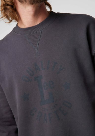 POLERON HOMBRE  LS CREW SWS PRINT FADE BLACK - 2
