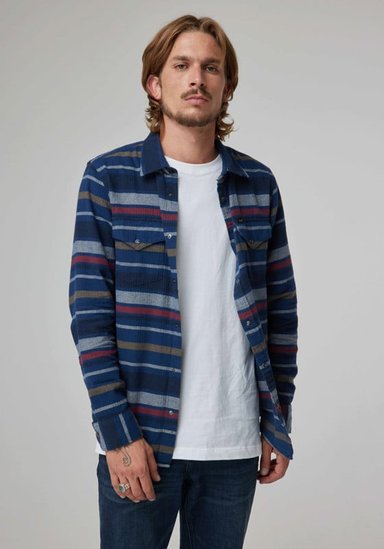CAMISA HOMBRE  LS CLEAN WESTERN SHIRT REGULAR FIT AZUL - 1