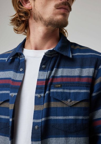 CAMISA HOMBRE  LS CLEAN WESTERN SHIRT REGULAR FIT AZUL - 2