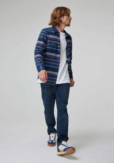 CAMISA HOMBRE  LS CLEAN WESTERN SHIRT REGULAR FIT AZUL - 4