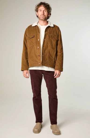 PANTALON HOMBRE GREENSBORO COTELE STRAIGHT TIRO MEDIO CAFE - 2