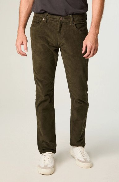 PANTALON HOMBRE GREENSBORO COTELE STRAIGHT TIRO MEDIO VERDE MILITAR - 1