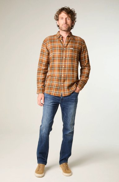 CAMISA HOMBRE 1 POCKET FLANNEL REGULAR FIT CAFE - 2