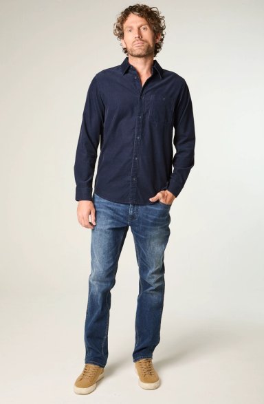 CAMISA HOMBRE 1 POCKET CORDUROY REGULAR FIT AZUL - 2