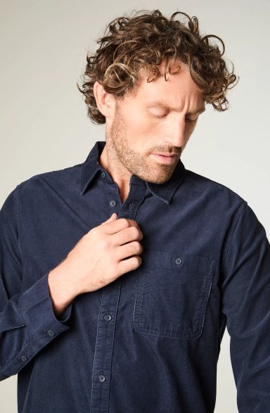 CAMISA HOMBRE 1 POCKET CORDUROY REGULAR FIT AZUL - 3