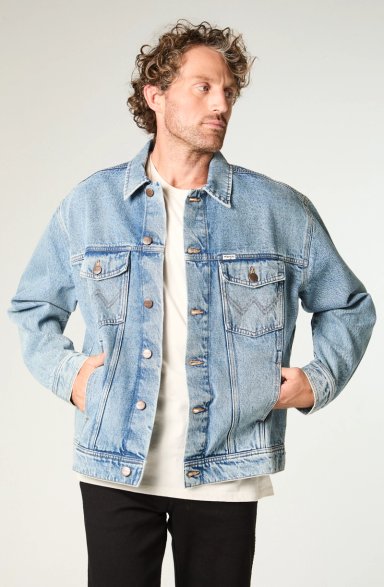CHAQUETA HOMBRE SHERPA DENIM REGULAR FIT CELESTE - 1