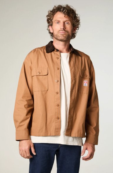 SOBRECAMISA HOMBRE CJ OVERSHIRT OVERSIZE CAFE - 1