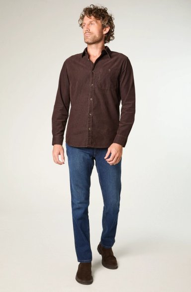 CAMISA HOMBRE 1 POCKET CORDUROY REGULAR FIT CAFE  OSCURO - 2